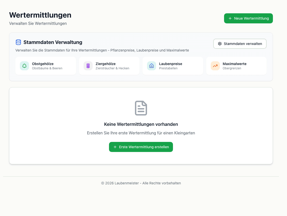 Laubenmeister Ansicht Wertermittlung