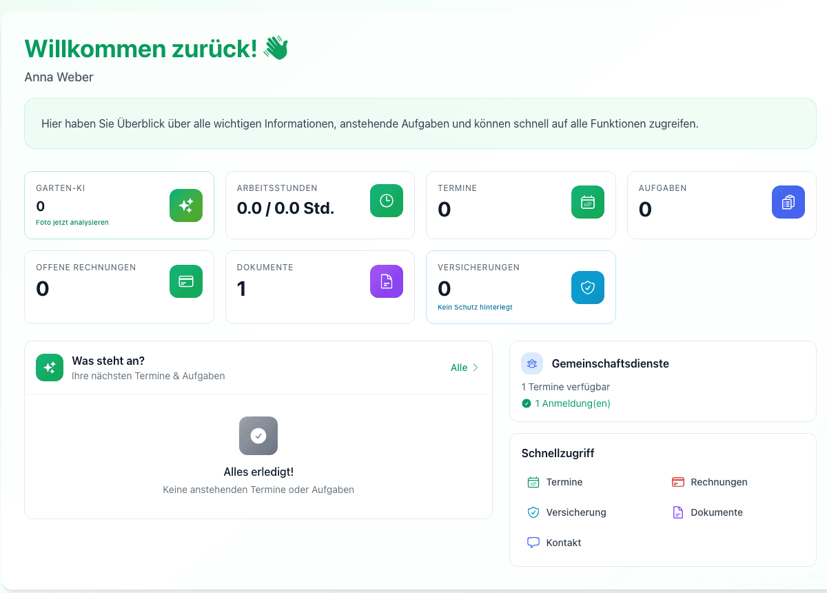 Laubenmeister Ansicht Mitgliederportal